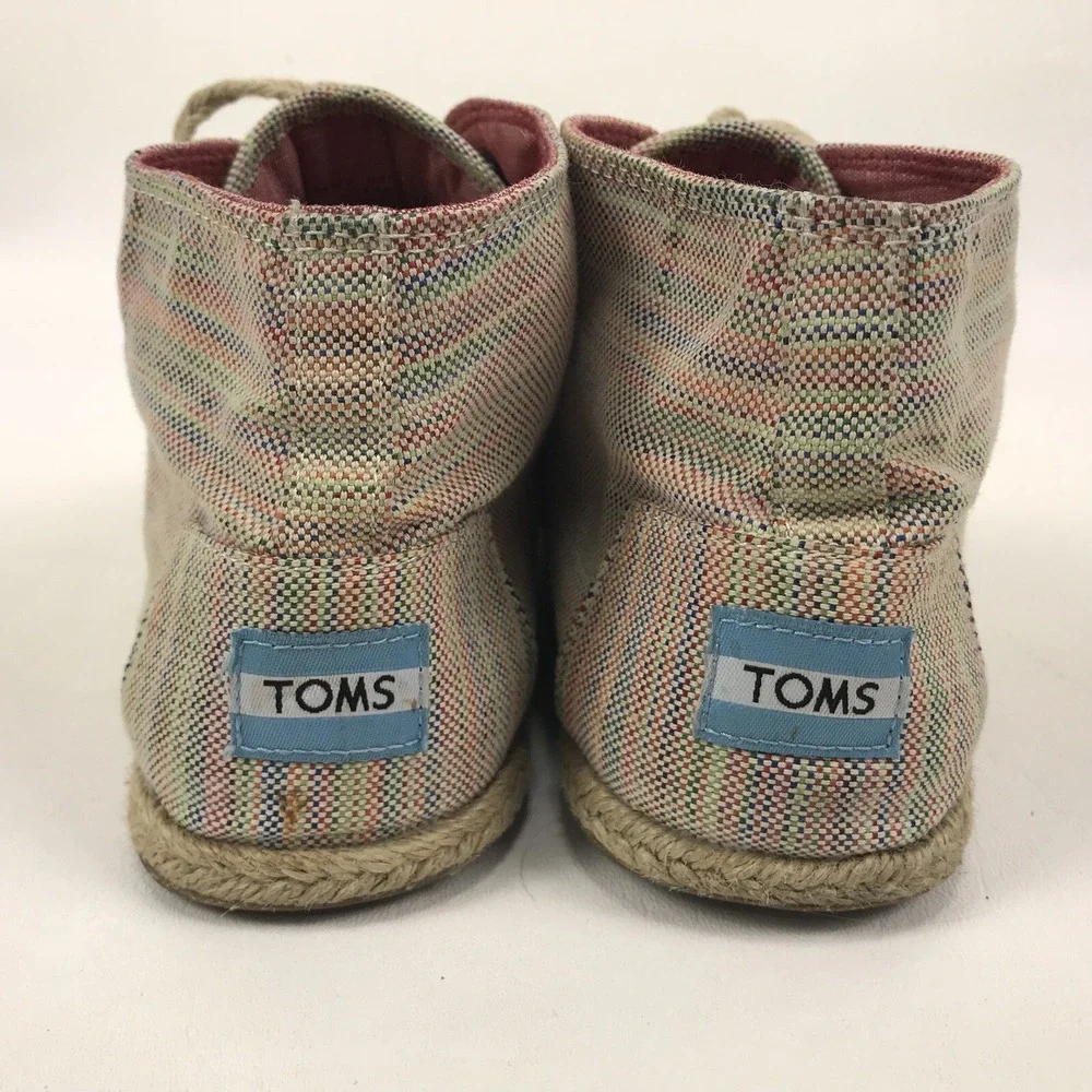 Toms Booties Canvas‎ Hightops Womens Sz 9.5 Espadrille Shoes Multicolor
